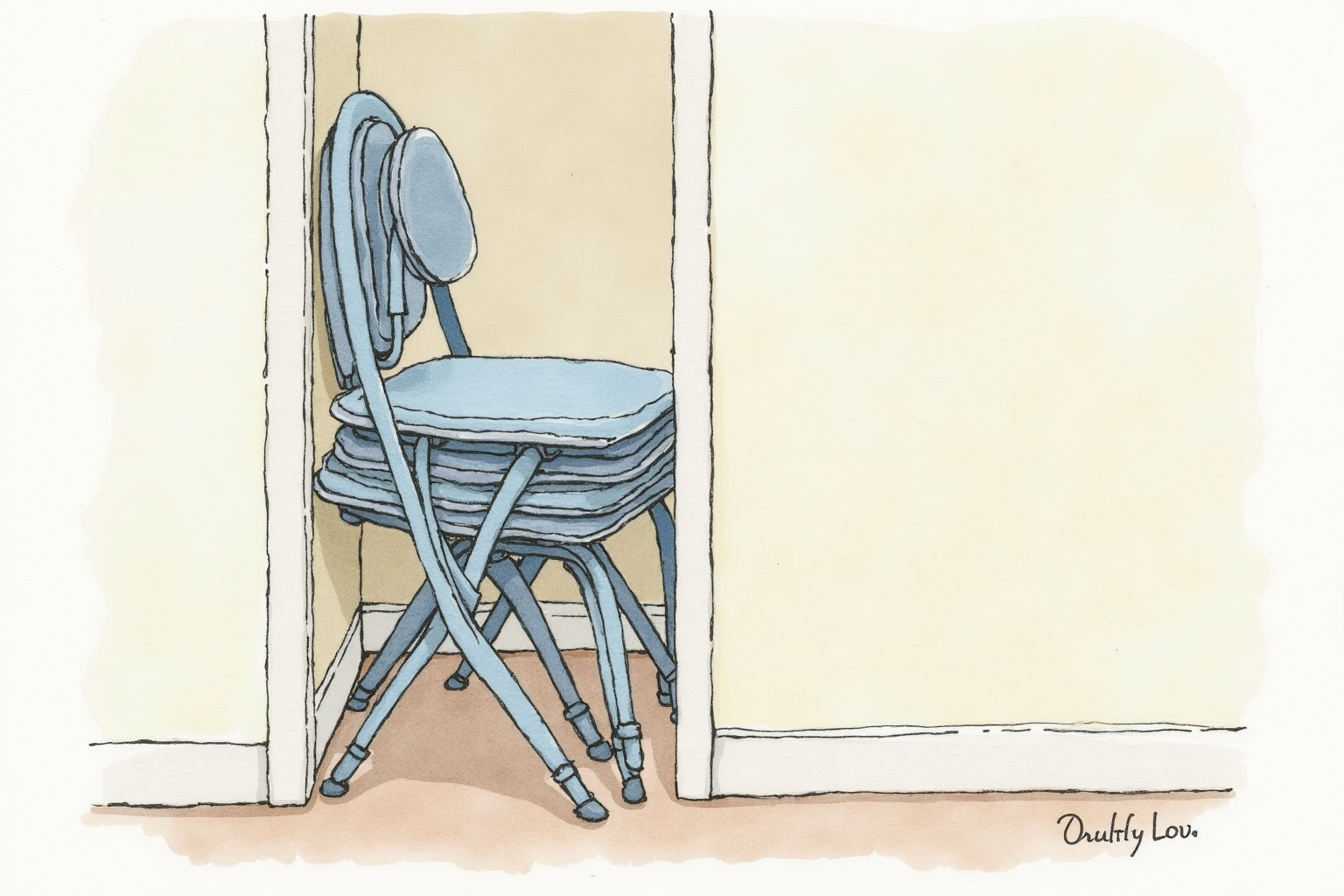 Multiple folding chair styles - wood, metal, plastic