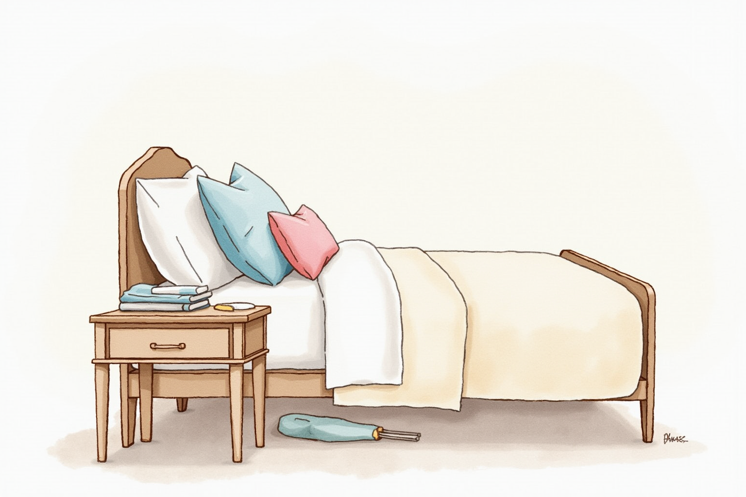 Nesting tables used as bedside tables