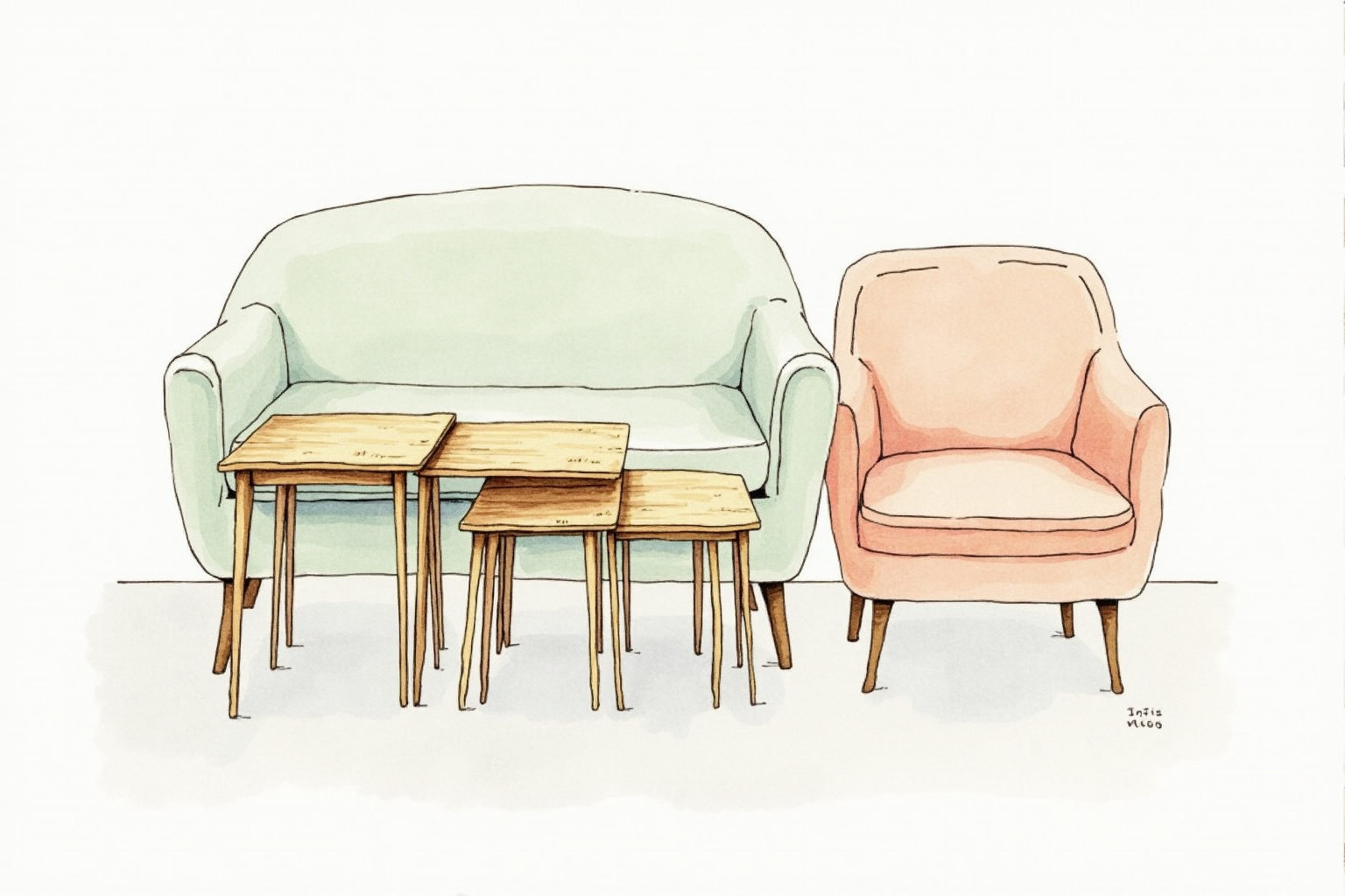 Nesting tables separated for use