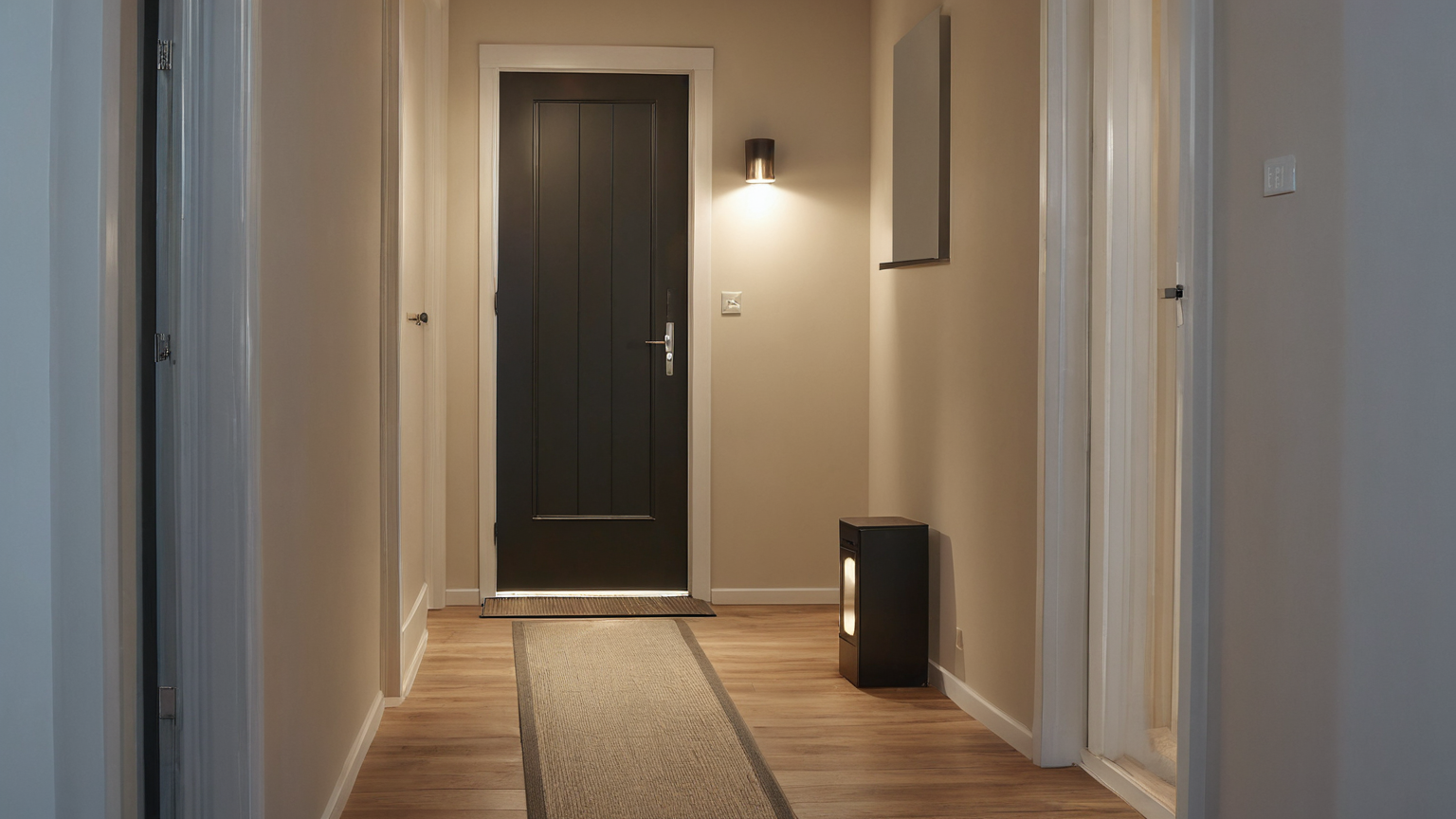 Clear path and warm entryway lighting