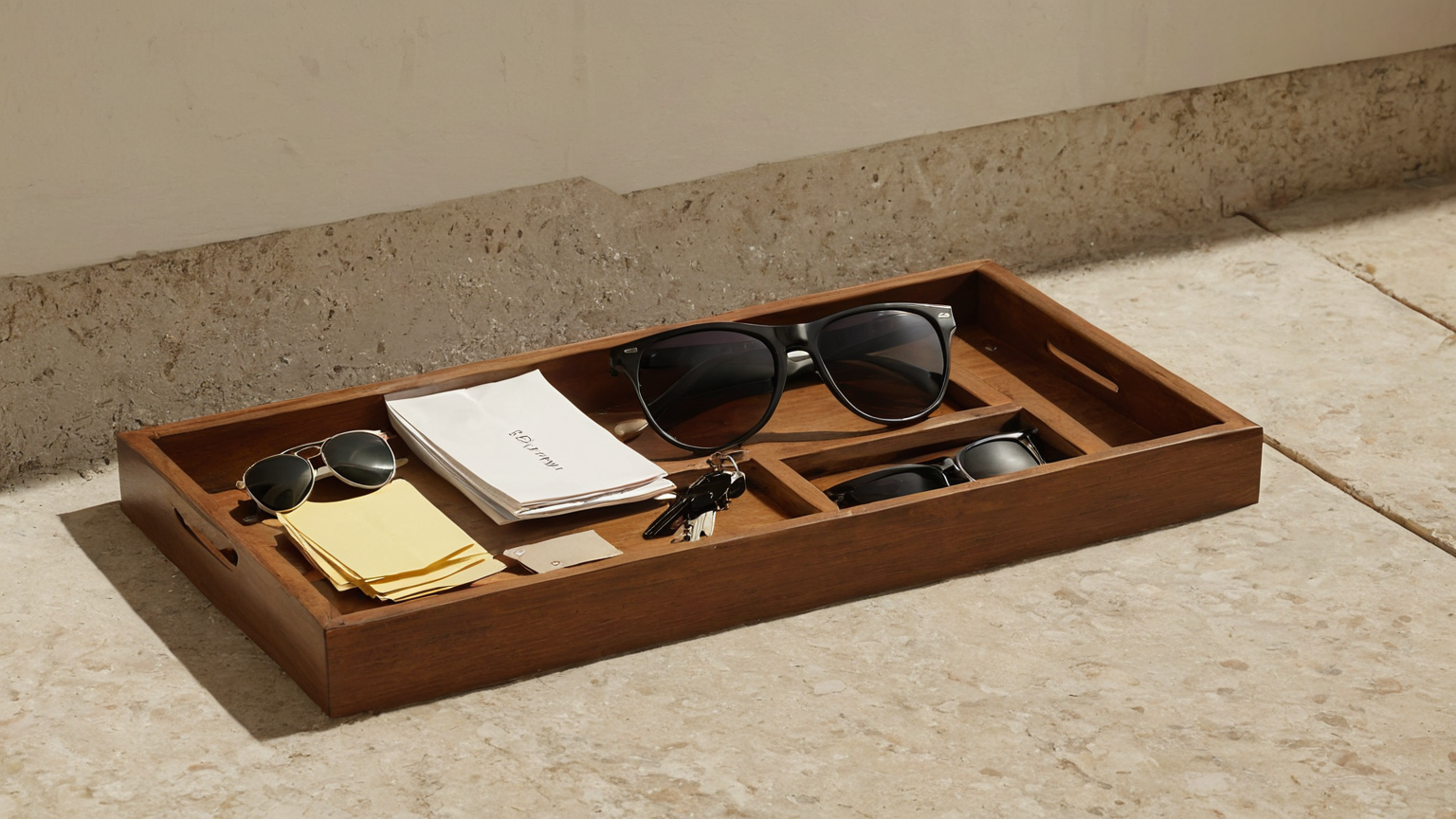 Entryway drop zone tray