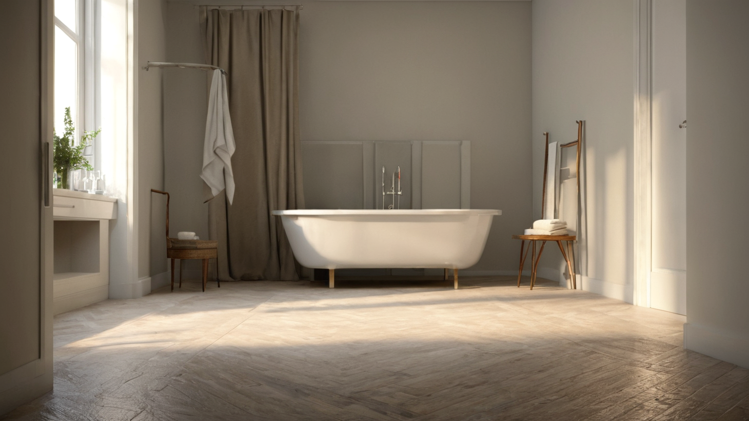 Soft route from bedroom to bathroom