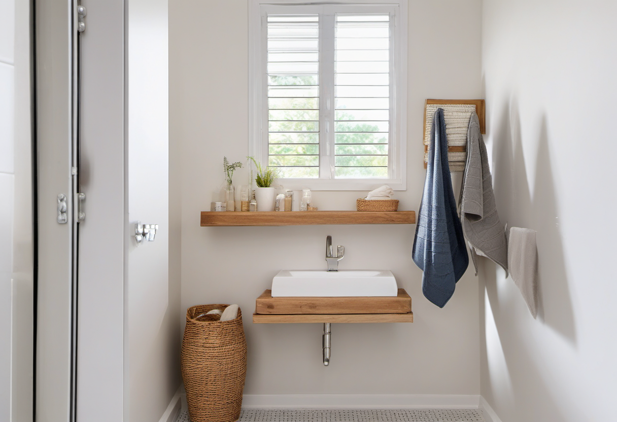 Towel spacing and renter-friendly storage
