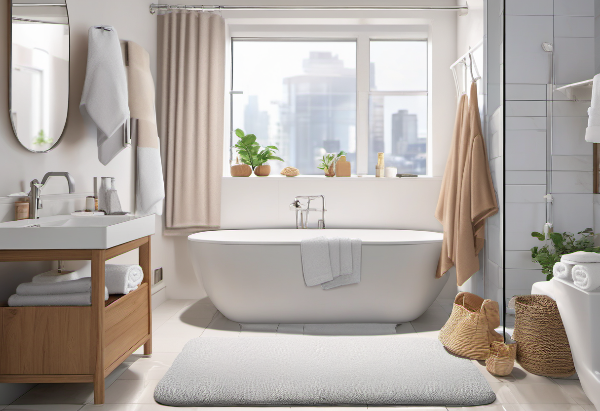 Weekly bathroom reset with washable materials
