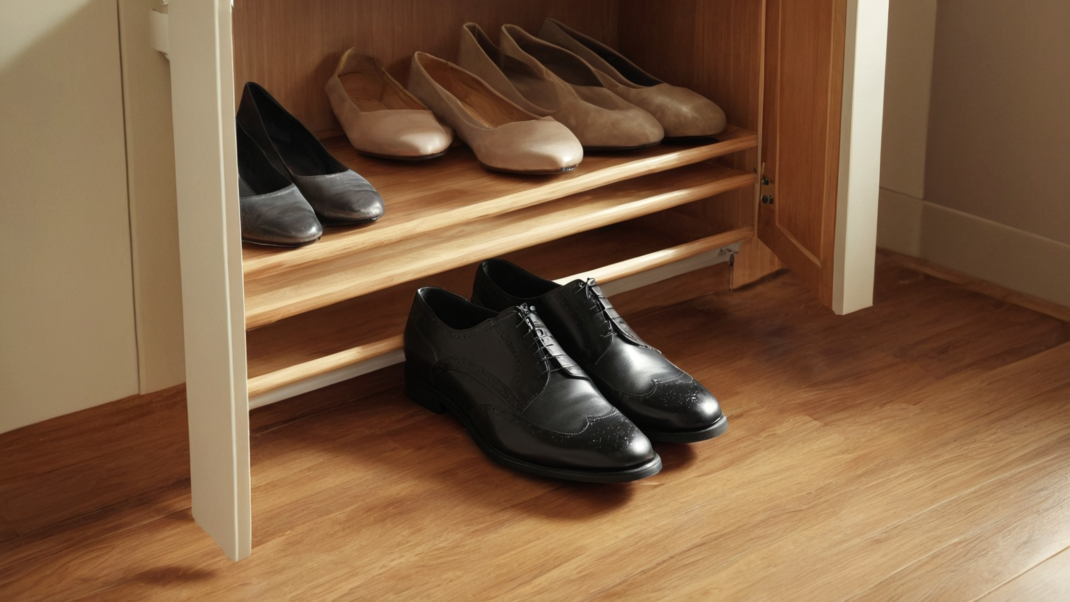 Ventilated shoe cabinet in small entry