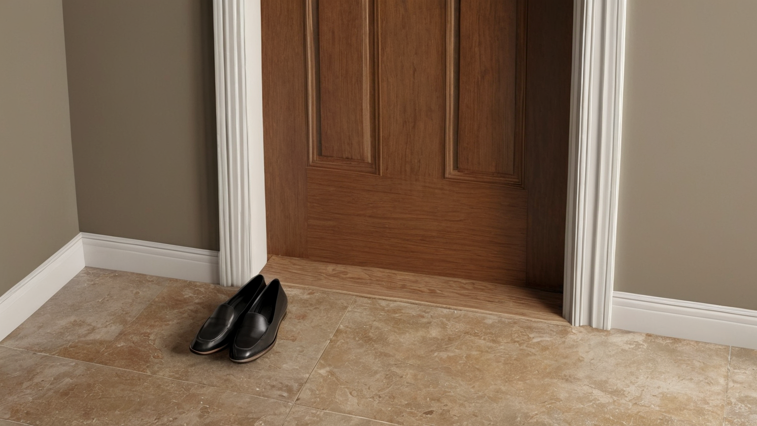 Clear walkway shoe tray layout