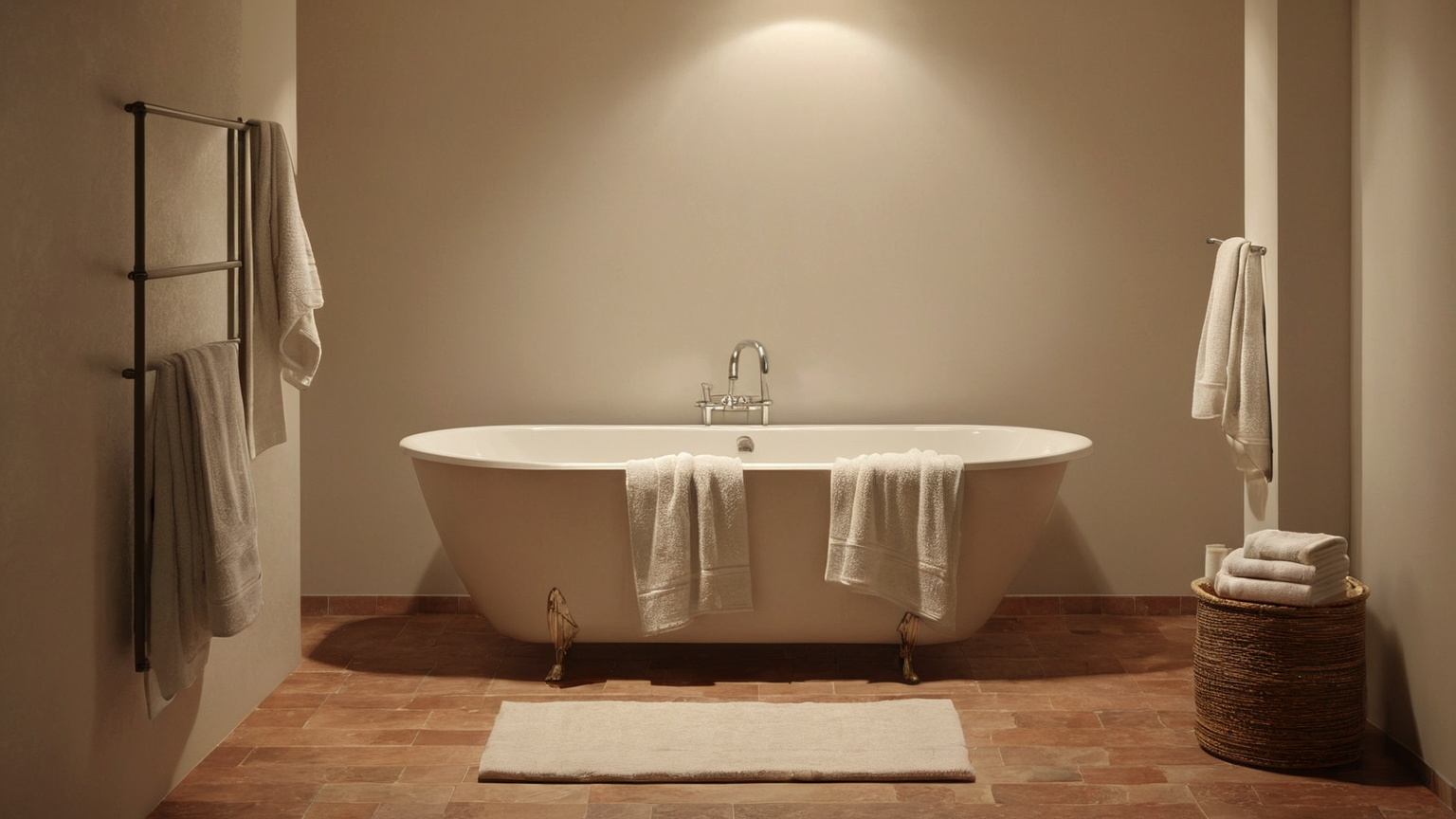 Evening towel reset in small bathroom